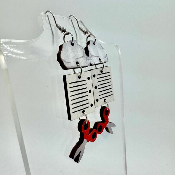 Rock Paper Scissors Earrings - Teacher Earrings - Game Earr - Picture 3 of 8